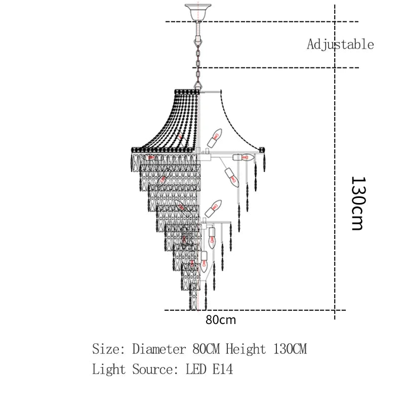 Crystal Luxury Chandelier for Hotel Lobby, Living Room, Villa Decor