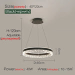 Crystal Ring LED Pendant Light - Modern Home Lighting for Bedroom and Restaurant