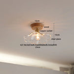 Wood Glass LED Ceiling Lamp Modern Plafondlamp for Home Restaurant Living Room