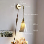 Nordic LED Ceramic Copper Wall Lamp Sconce for Bedroom Bathroom Mirror