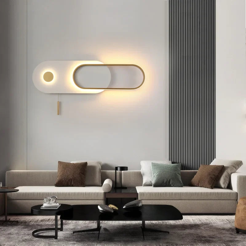 Modern Rocker Arm Wall Lamp for Bedroom Living Room Aisle, Danish Design