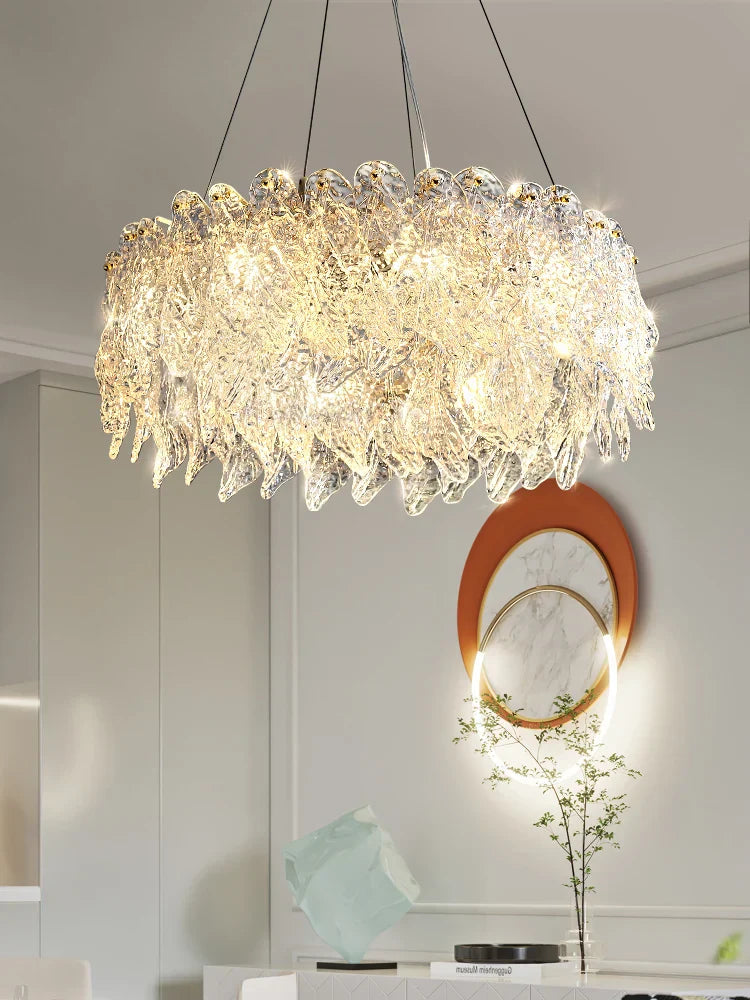 Luxury Crystal LED Round Ceiling Chandelier: Modern Bedroom & Living Room Pendant