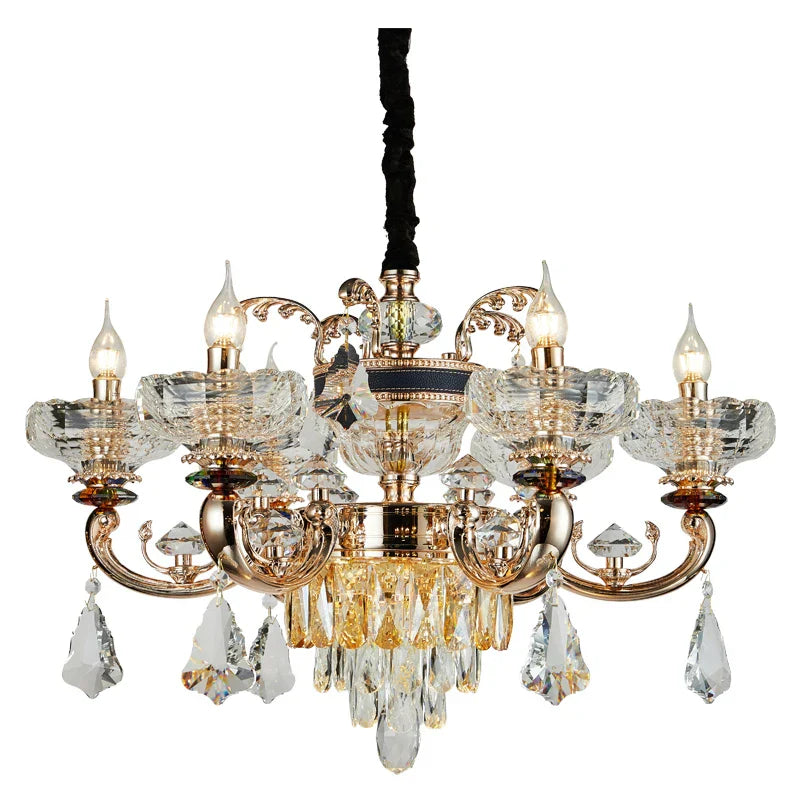 Crystal Candle Chandelier for Home Living Room Dining Bedroom