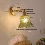 Yellow Glass LED Wall Light Fixture Modern Bedside Lamp Rotation Hallway Aisle