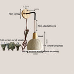 Adjustable Wall Lights Pull Chain Switch Wood Socket Cement Modern Bedside Lamp