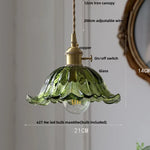 Afralia™ Green LED Pendant Light Fixture Glass Japan Style Hang Lamp