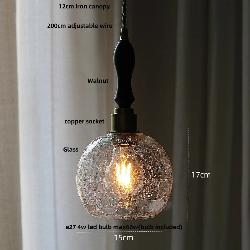 Afralia™ Clear Glass LED Pendant Lamp for Dining Coffee Restaurantr Aisle - Modern Nordic Design