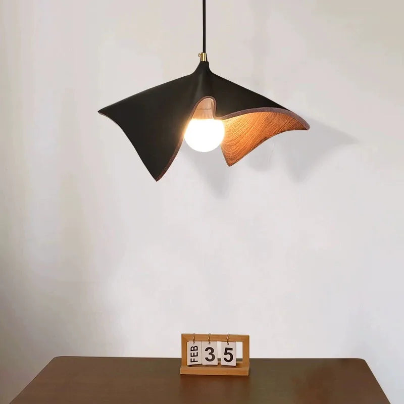 Retro Wood Color LED Chandelier for Restaurant Bar Dining Room