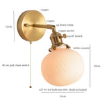 White Ceramic Ball LED Wall Lamp - Japanese Vintage Wall Sconce Lighting