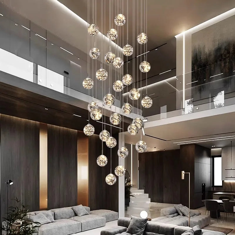 Nordic Stair Chandelier Ceiling Light Set for Living and Dining Room
