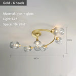 Nordic Glass Chandelier: Bedroom Dining Room Pendant Light Luminaires