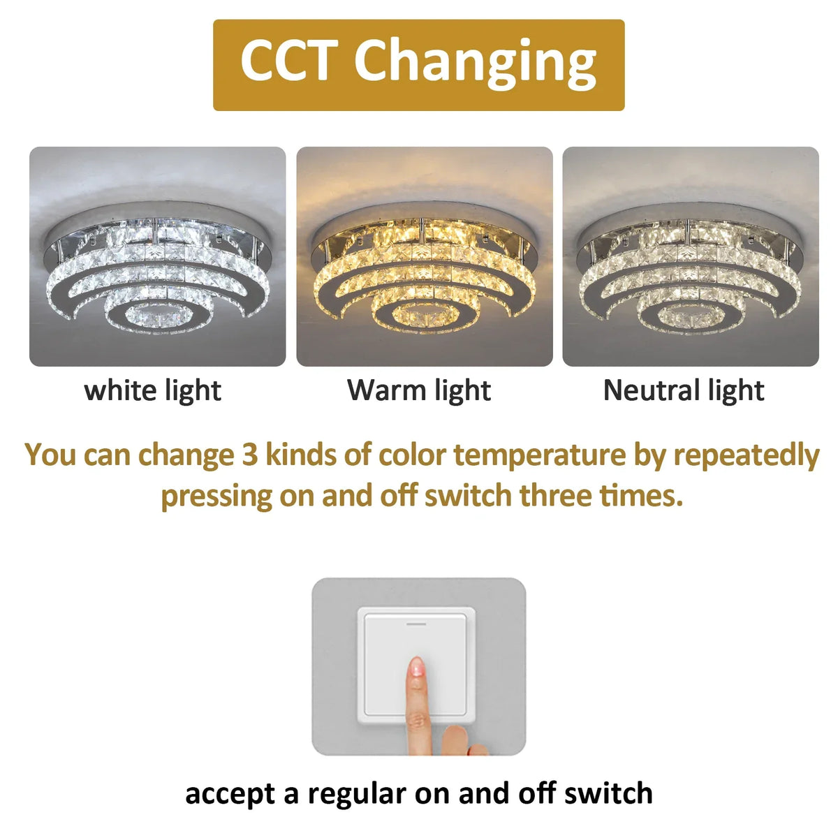 Crystal Chandelier for Home Hotel Decor, Modern LED Ceiling Light Fixture