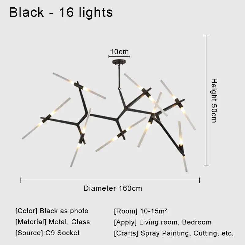 Glass LED Chandelier Ceiling Light for Modern Nordic Design Home Decor