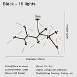 Glass LED Chandelier Ceiling Light for Modern Nordic Design Home Decor