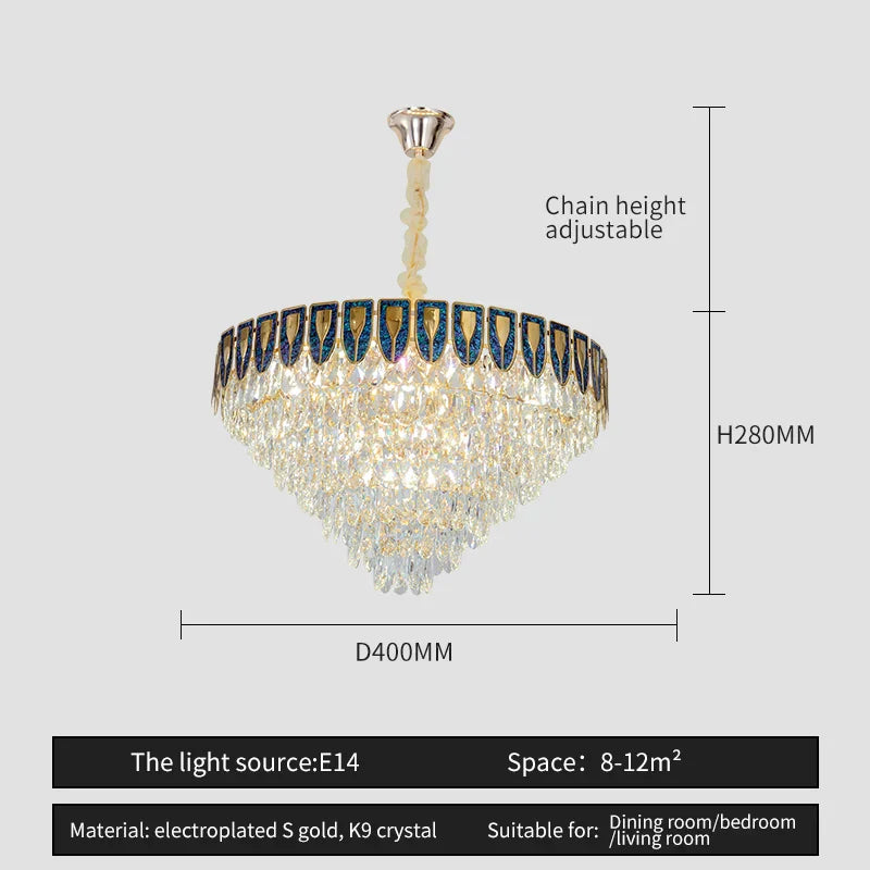 Crystal Chandelier LED Light Modern Luxury Designer for Main Living Room & Hotel