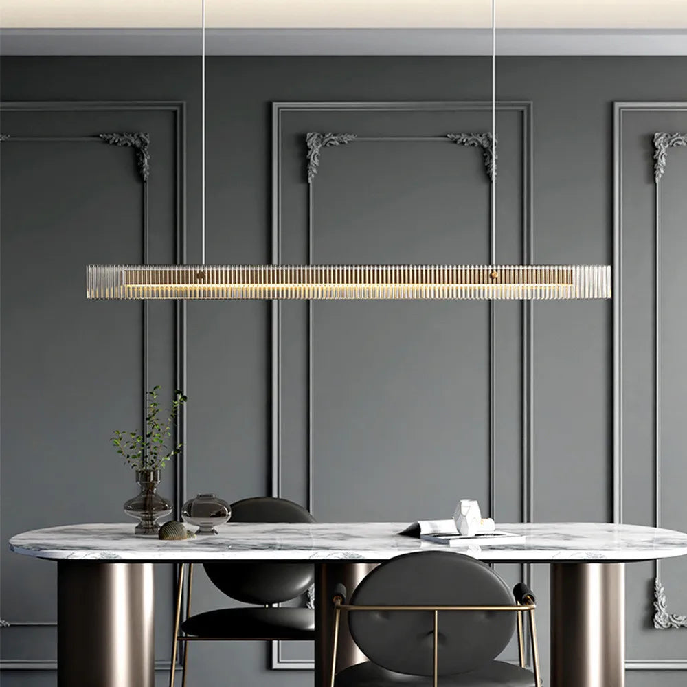 Minimalist LED Chandelier: Dimmable Pendant Lighting for Dining Table