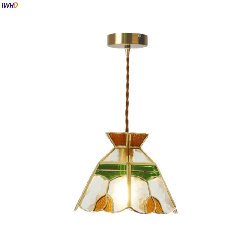 Tiffany Style Glass LED Pendant Light for Home Decor & Cafe Bar