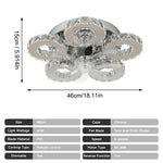 Crystal Luxury Ceiling Fan with LED Lamp Chandelier Smart Home Decor Fixtures