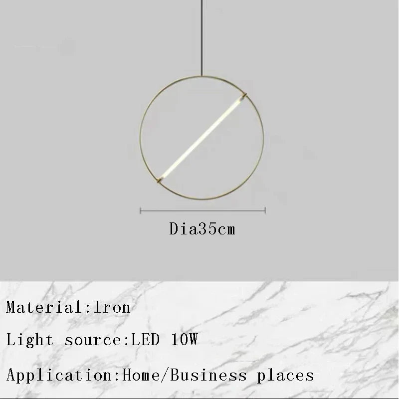 Metal Chandeliers - Modern Minimalist LED Round Hanglamp