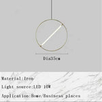 Metal Chandeliers - Modern Minimalist LED Round Hanglamp