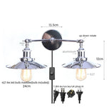 Afralia™ Dual Head LED Wall Light Pink Industrial Bedside Lamp