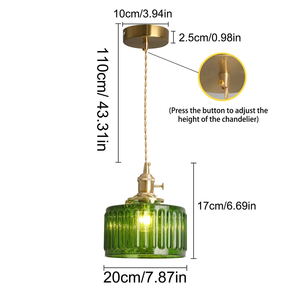 Green Pendant Chandelier Lighting for Living Dining Kitchen Island Home Decor