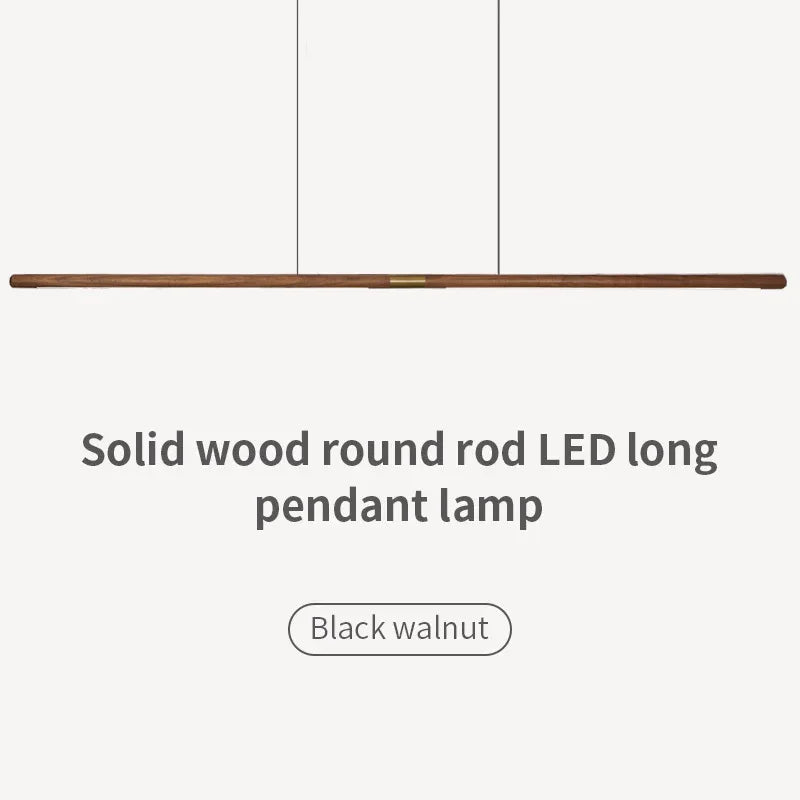 Walnut Pendant Lamp 220cm Solid Wood LED Dining Room Light Luxurious Living Room Light