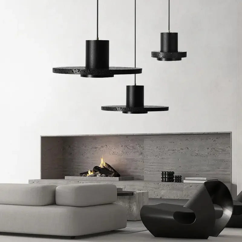 Modern Minimalist Black Hole Stone Bedroom Pendant Chandelier