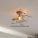 White Ceramic LED Ceiling Lamp Wood Ash Nordic Modern Copper Light