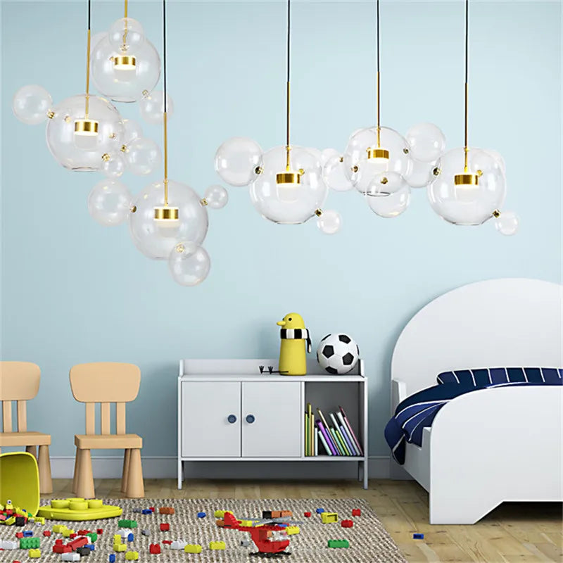 Nordic Mickey LED Glass Ball Pendant Light for Home Decor and Kitchen Lighting