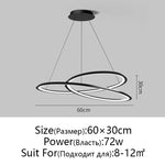 Circular Black/White Chandelier for Living, Dining, and Kitchen Room