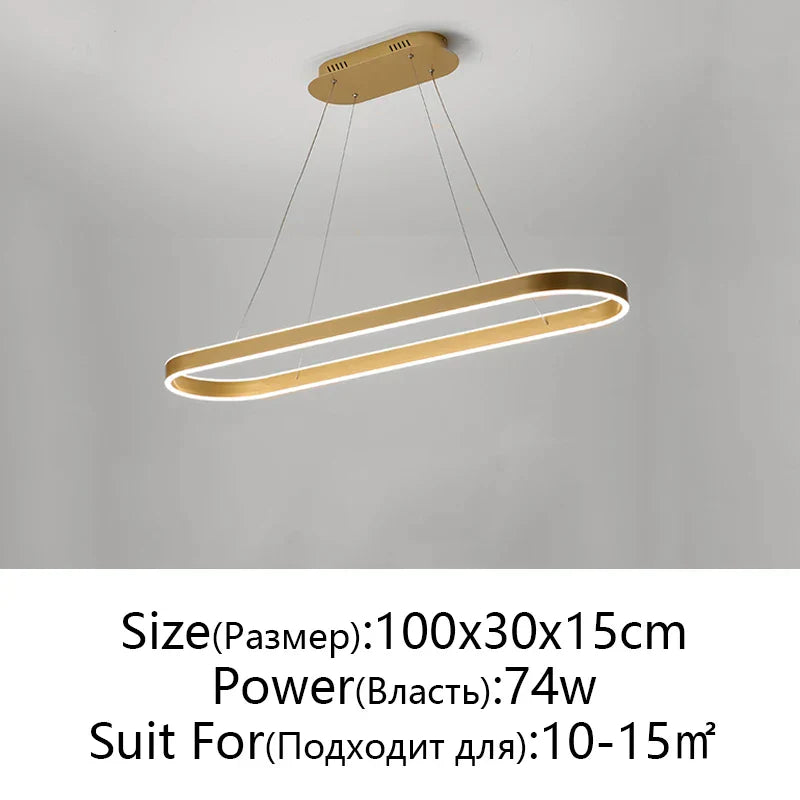 LED Aluminum Ceiling Chandelier for Kitchen Living Room Modern Nordic Design