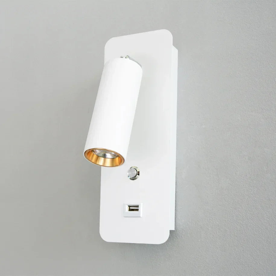 LED Wall Lights with Switch and USB Interface, Modern Wall Sconce Lighting