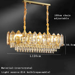 Gold Amber Crystal Chandelier Lights Modern Room Decor Hanging Lamp