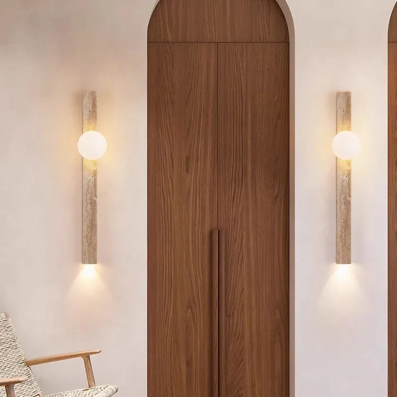 Travertine Wall Lamp Sconce Light for Home Decor & Ambiance
