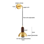 Modern Wood Copper LED Wall Sconce for Living Room Corridor Bar Bathroom