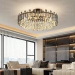Gold Crystal Ceiling Chandelier: Luxury Modern LED Pendant for Home Décor