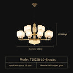 Luxe Jade Chandelier for Living Room, Villa, and Duplex Hall