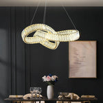 Rotating Crystal Chandelier: Modern Hong Kong-Style Designer Lamp for Living Room