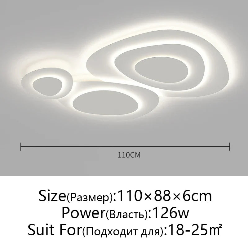 White LED Ceiling Lamp for Modern Living Room Bedroom Kitchen Décor