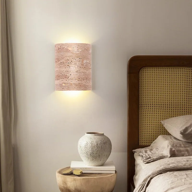 Yellow Travertine LED Wall Light Sconces for Living Room Home Decor