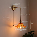 Nordic LED Glass Copper Wall Sconce Modern Living Room Bedroom Light