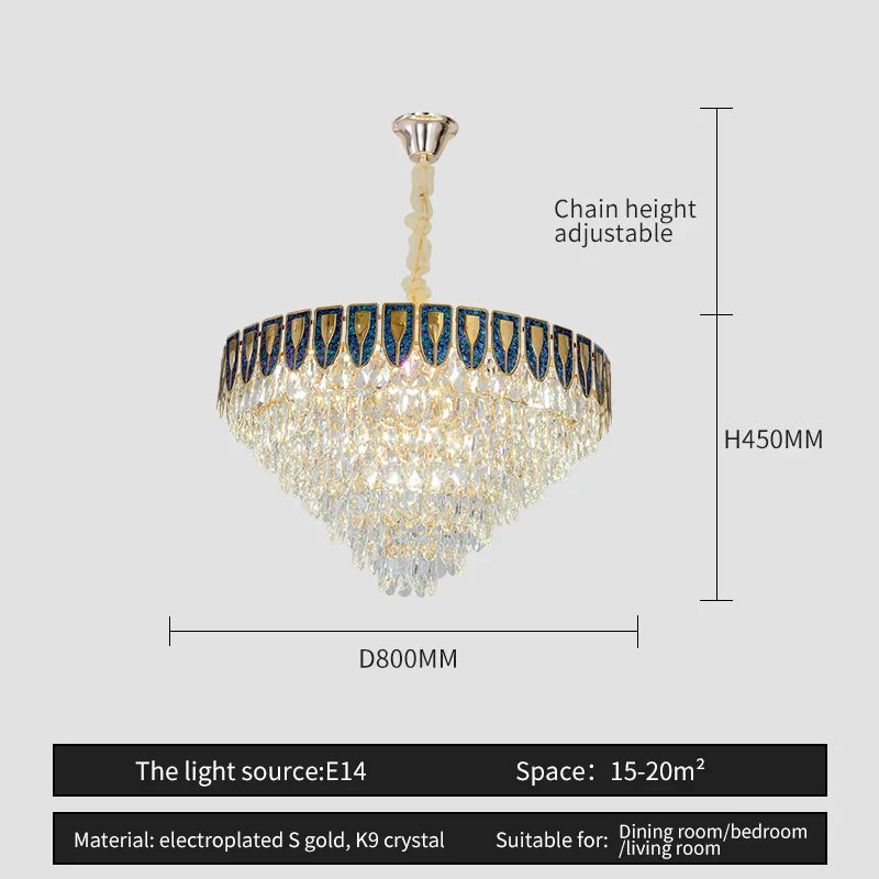 Crystal Chandelier LED Light Modern Luxury Designer for Main Living Room & Hotel