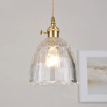 Afralia™ Clear Glass Pendant Lamp with Knob Switch for Modern Minimalist Decor