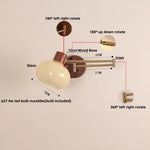 Walnut Wood LED Wall Sconce Pull Chain Switch Stair Light