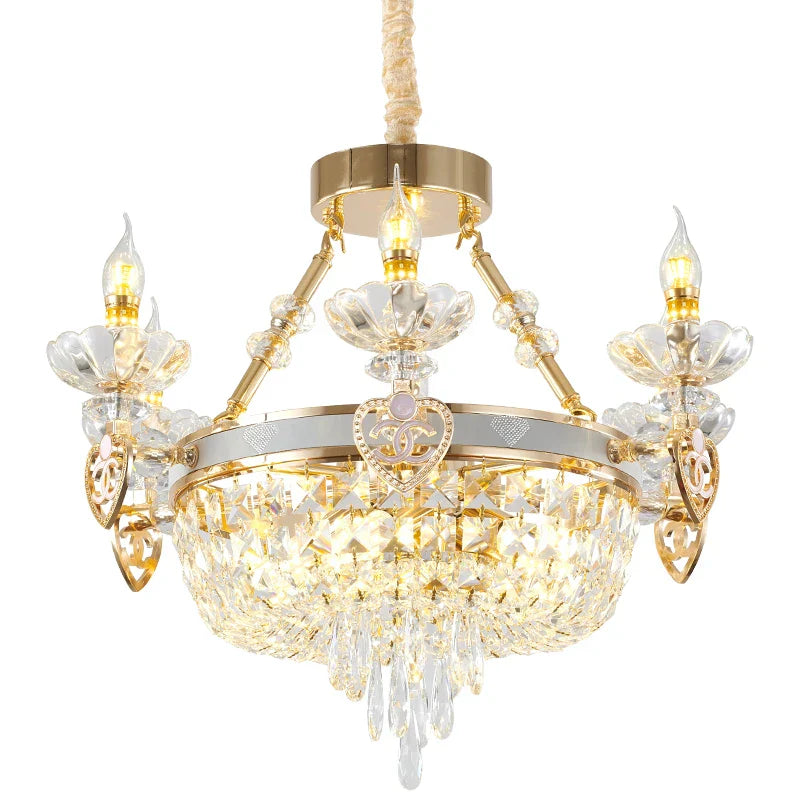 European Luxury Crystal Chandelier for Living Room, Duplex Building Lamps