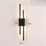 Gold Tube Wall Sconce Iron Acrylic Modern Bedroom Living Room Lamps