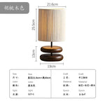Walnut Wood Color Bedside Table Lamp - Solid Wood Living Room Study Retro Square Lamp