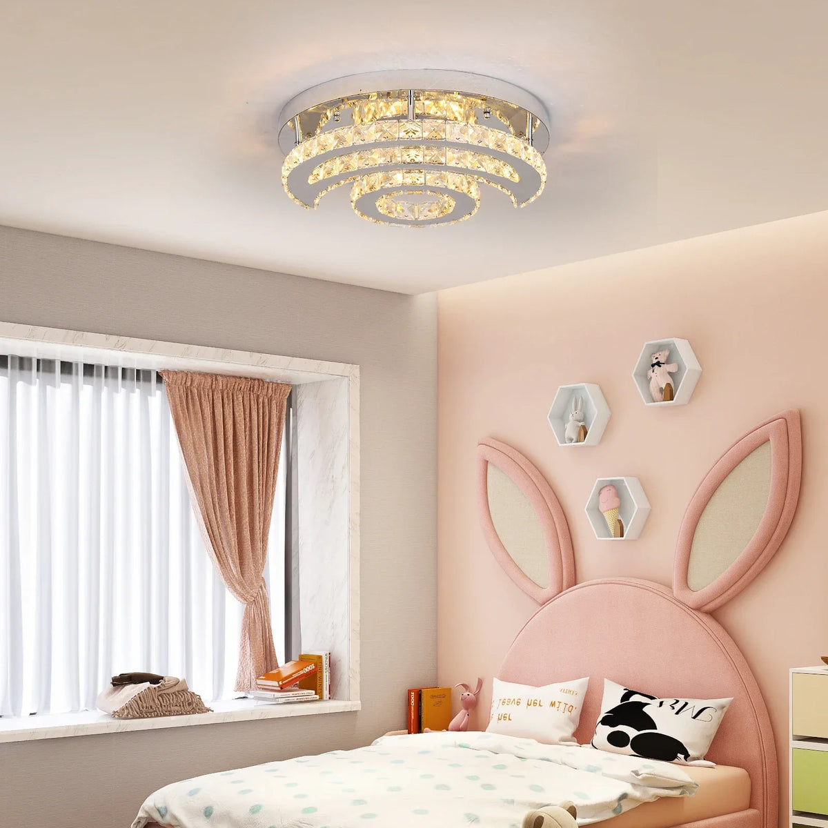 Crystal LED Sun Moon Chandelier Pendant Light for Living Dining Bedroom