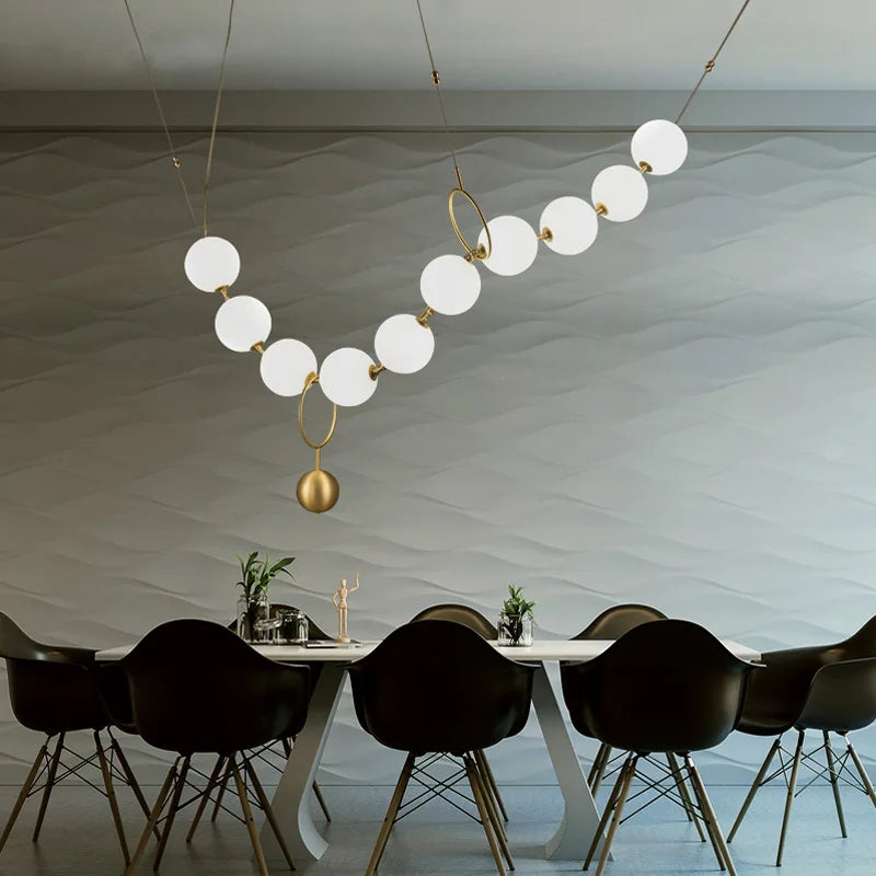 Glass Ball Pendant Chandelier: Nordic Luxury Ceiling Light